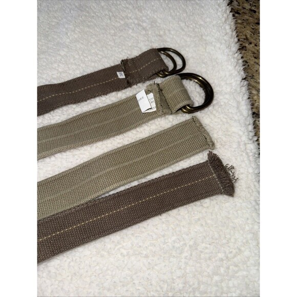 Men's Olive Cotton Belt W Buckle Metal Size 36 & 38 - Picture 1 of 4